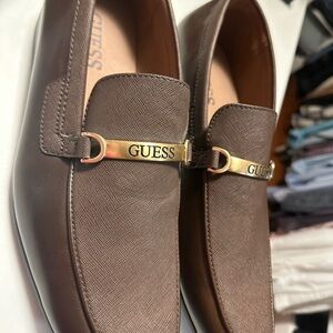GUESS Men's Chocolate Brown Slip-On Loafers